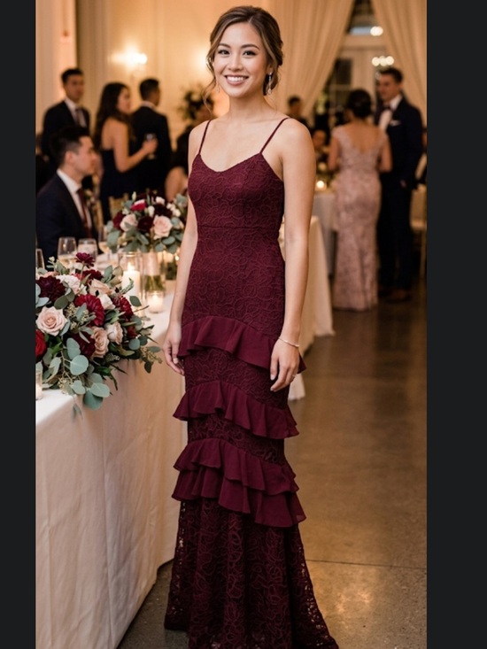 Ever New Melbourne Dresses & Skirts - Ever New Melbourne Mermaid Lace Ruffle Fitted Dress Gown Size 2